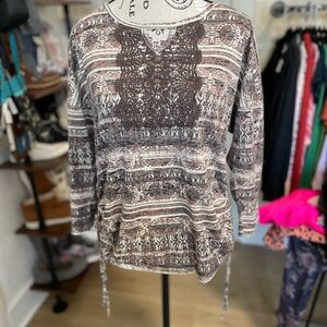 Erika Brown Patterned Blouse